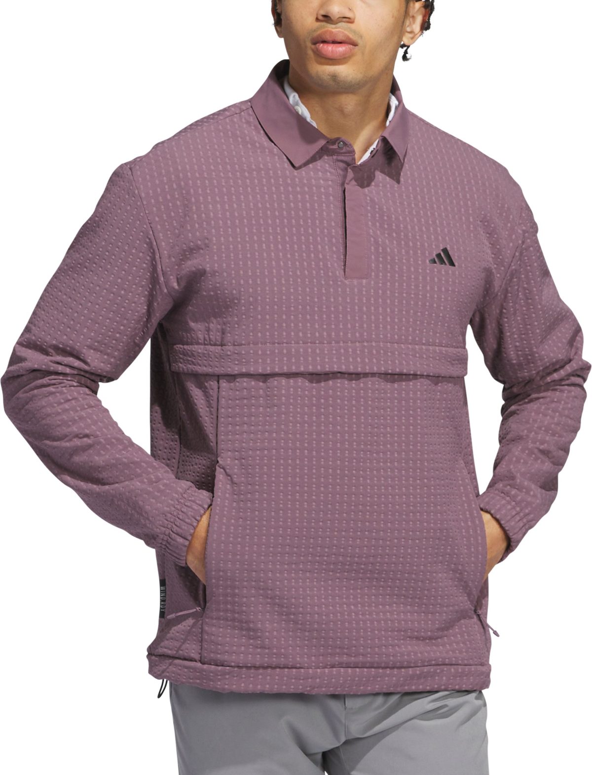 adidas Ultimate365 Tour WIND.RDY Quarter Zip Men's Golf Pullover - Purple, Size: X-Large