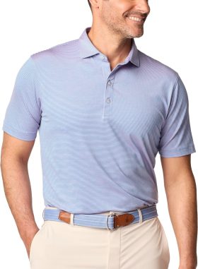 johnnie-O Lyndonn Stripe Men's Golf Polo - Blue, Size: Large