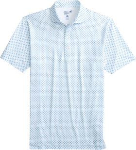 johnnie-O Prescott Printed Jersey Performance Men's Golf Polo - Blue, Size: XXL