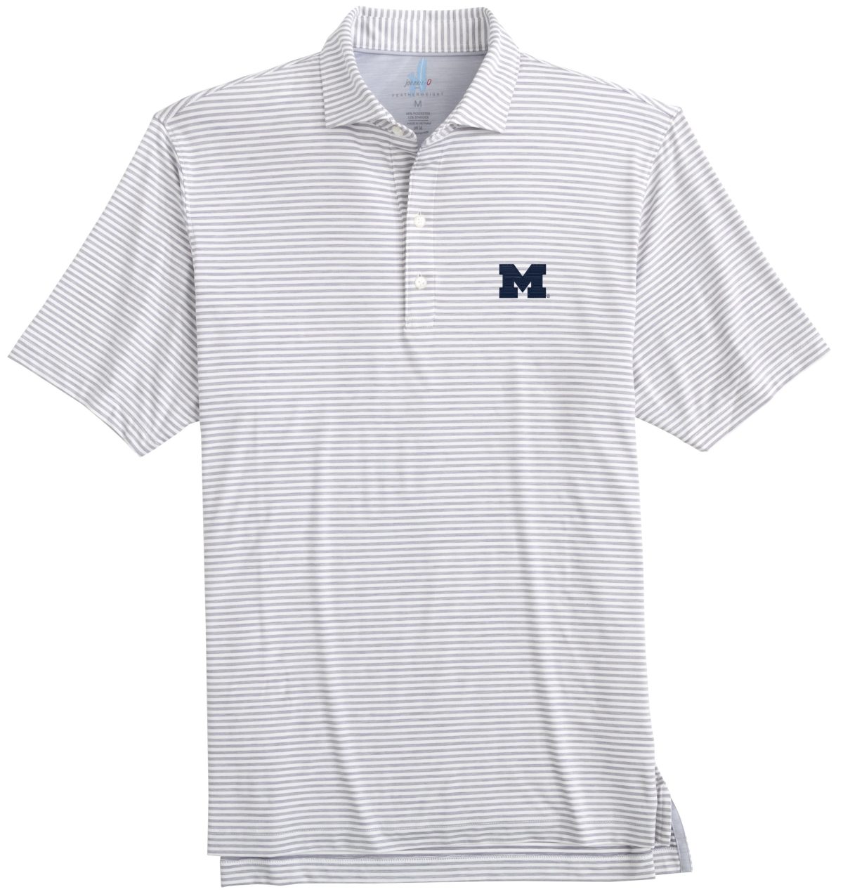 johnnie-O University of Michigan Seymour Striped PREP-FORMANCE Men's Golf Polo - Blue, Size: Medium