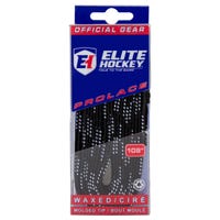 Elite WAXED Molded Tip Laces in Black/White