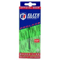 Elite WAXED Molded Tip Laces in Green/Black