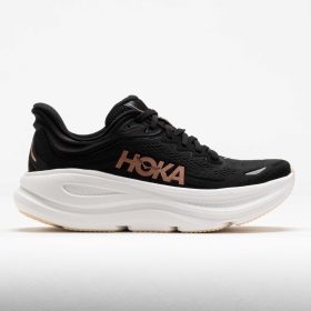 HOKA Bondi 9 Women's Running Shoes Black/Rose Gold Size 9.5 Width B - Medium