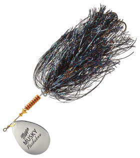 Mepps Musky Flashabou Spinner - Silver Black - 1-1/4 oz.