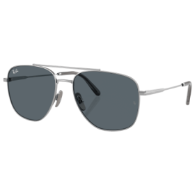 Ray-Ban William Titanium RB8097 Glass Sunglasses - Polished Silver/Blue Classic - X-Large