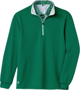 Straight Down Optic Quarter-Zip Men's Golf Pullover - Green, Size: Large