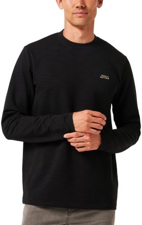 TravisMathew Man About Town Crewneck Men's Golf Pullover - Black, Size: Large