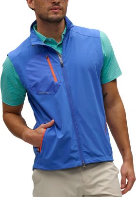 Zero Restriction Z700 Full Zip Men's Golf Vest - Blue, Size: Large