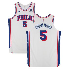 Andre Drummond Philadelphia 76ers Game-Used #5 White Jersey vs. Detroit Pistons on November 30, 2024 - Size 56+6
