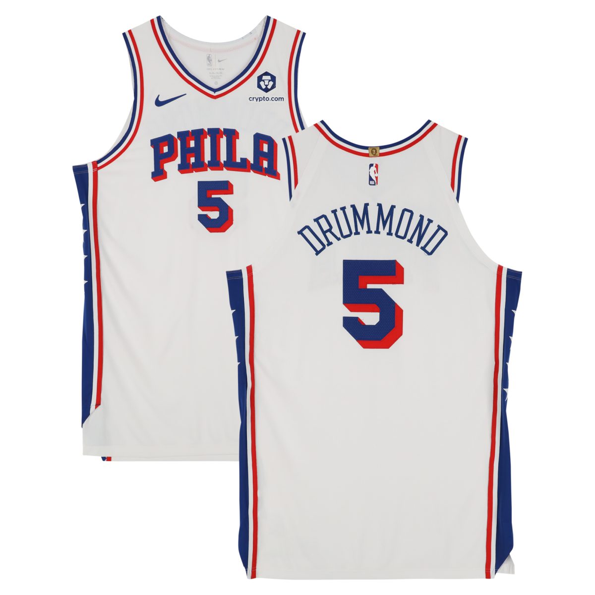 Andre Drummond Philadelphia 76ers Player-Issued #5 White Jersey from the 2024-25 NBA Season - Size 56+6