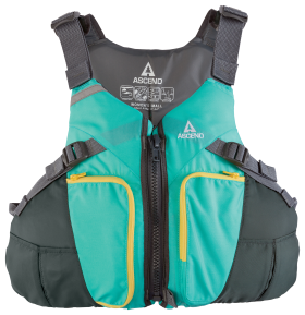 Ascend Deluxe Kayak Paddling Life Jacket for Ladies - Aqua - L