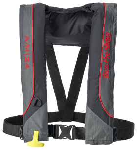 Bass Pro Shops AM24 Auto/Manual Inflatable Life Vest - Black/Gray/Red