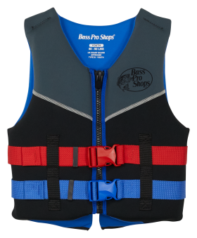 Bass Pro Shops Nuprene Life Vest for Kids - Grey/Black/Royal