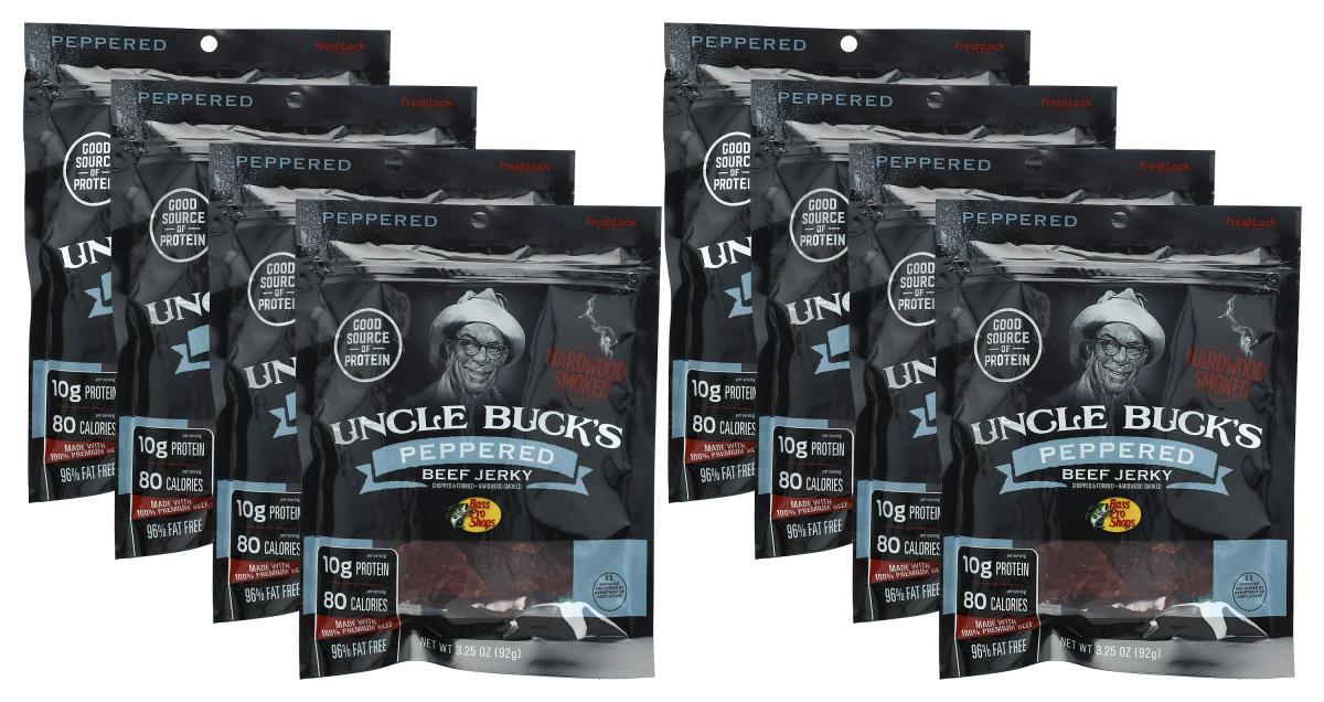 Bass Pro Shops Uncle Buck's Peppered Beef Jerky - 8 Pack
