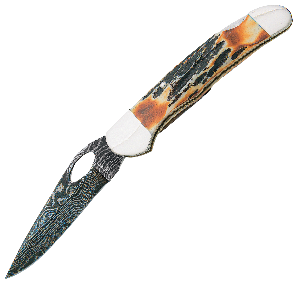 Bear & Son Cutlery Damascus Cowhand Folding Knife