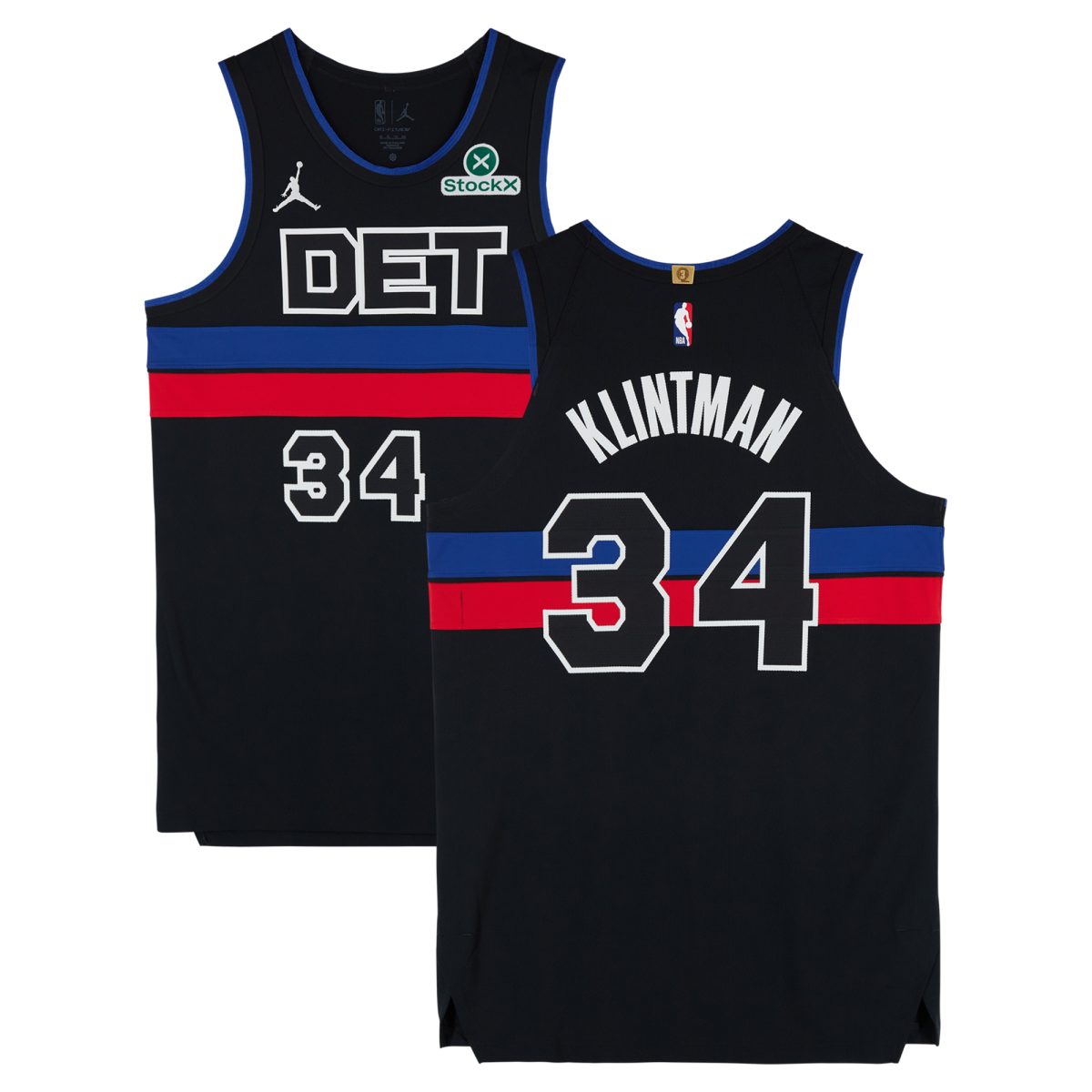 Bobi Klintman Detroit Pistons Player-Issued #34 Black Jordan Brand Jersey from the 2024-25 NBA Season - Size 50+4
