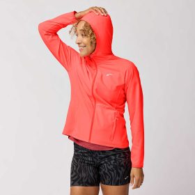 Brooks Canopy Jacket Women's Running Apparel Neo Cayenne, Size Small