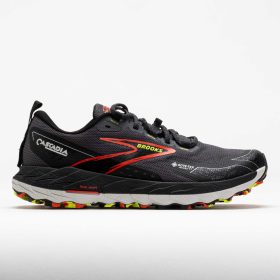 Brooks Cascadia 18 GTX Men's Trail Running Shoes Blackened Pearl/Black/Tomato Size 13 Width D - Medium