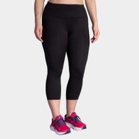 Brooks Spark Capri Women's Running Apparel Black, Size Large