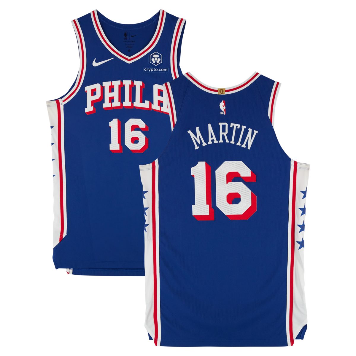 Caleb Martin Philadelphia 76ers Game-Used #16 Royal Jersey vs. Cleveland Cavaliers on November 13, 2024 - Size 48+4