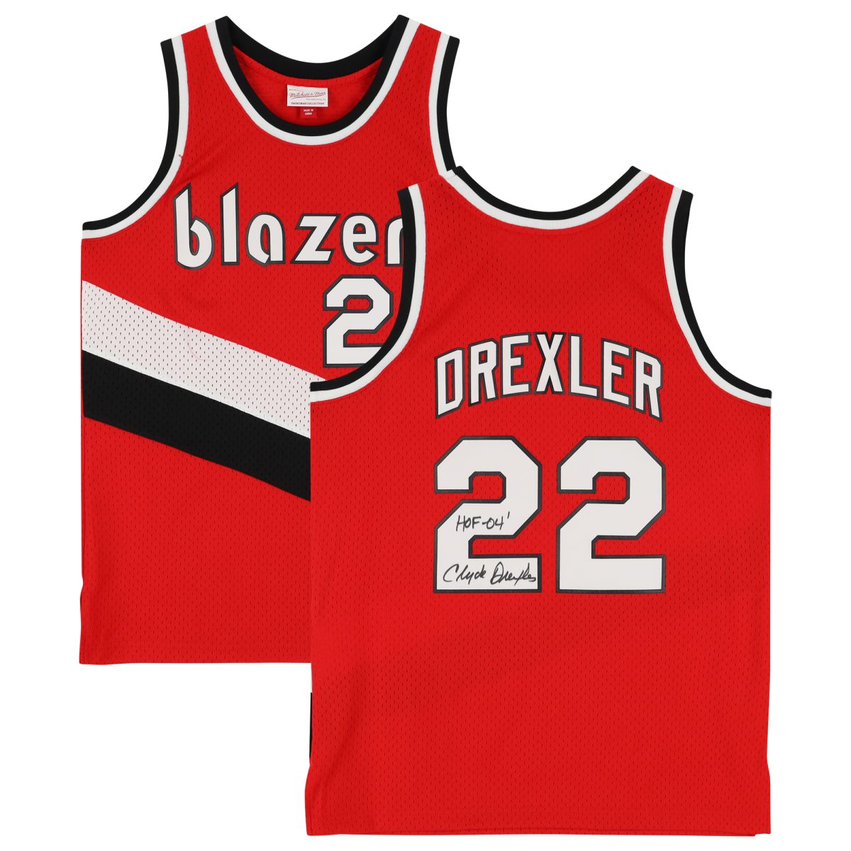 Clyde Drexler Portland Trail Blazers Autographed Mitchell & Ness 1983-84 Hardwood Classics #22 Swingman Jersey with "HOF 04!" Inscription