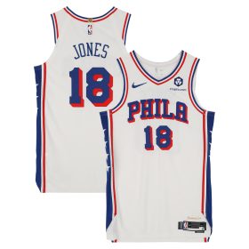 David Jones Philadelphia 76ers Player-Issued #18 White Jersey from the 2024-25 NBA Season - Size 48+4