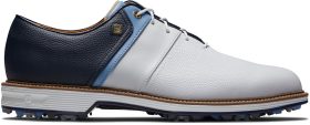 FootJoy Dryjoys Premiere Series Packard Golf Shoes - White/Blue - 7.5 - M
