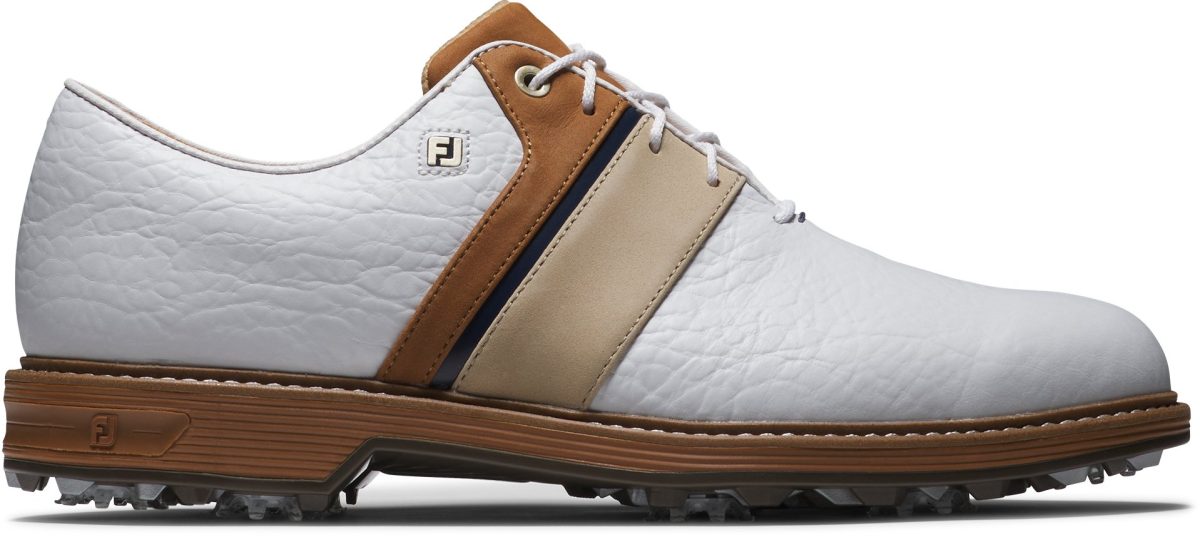 FootJoy Dryjoys Premiere Series Packard LX Energy Golf Shoes - White/Khaki - 12 - W