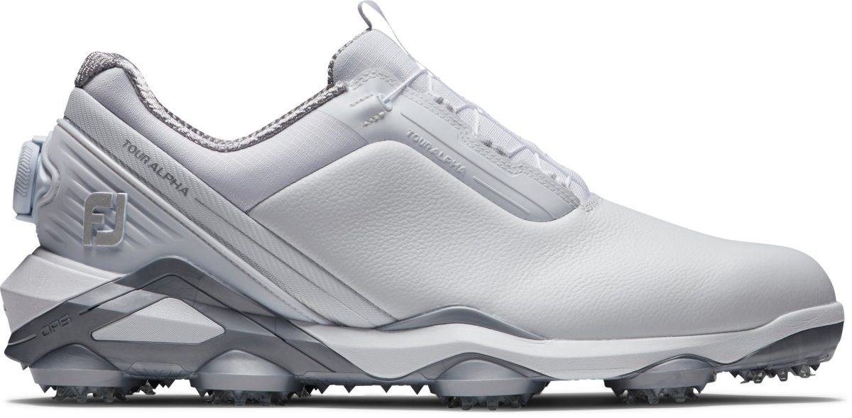 FootJoy Tour Alpha BOA Golf Shoes - White/Gray - 10.5 - M
