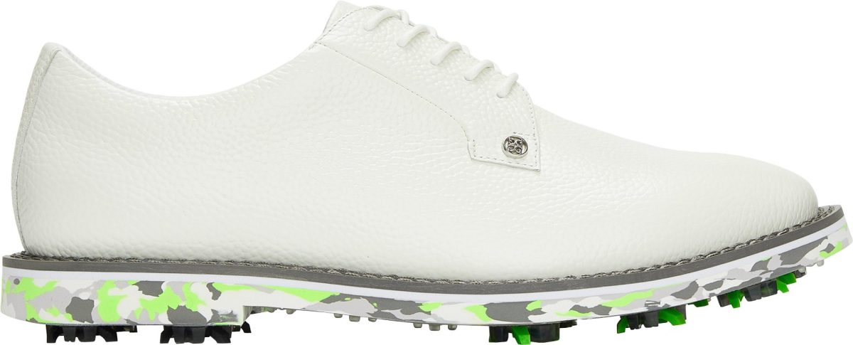 G/FORE G/LOCK Gallivanter Pebble Leather Camo Golf Shoes - Snow/Gecko - 7.5 - MEDIUM