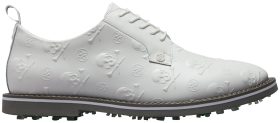 G/FORE Gallivanter Embossed Skull & Tees Leather Golf Shoes - Snow/Charcoal - 9.5 - MEDIUM