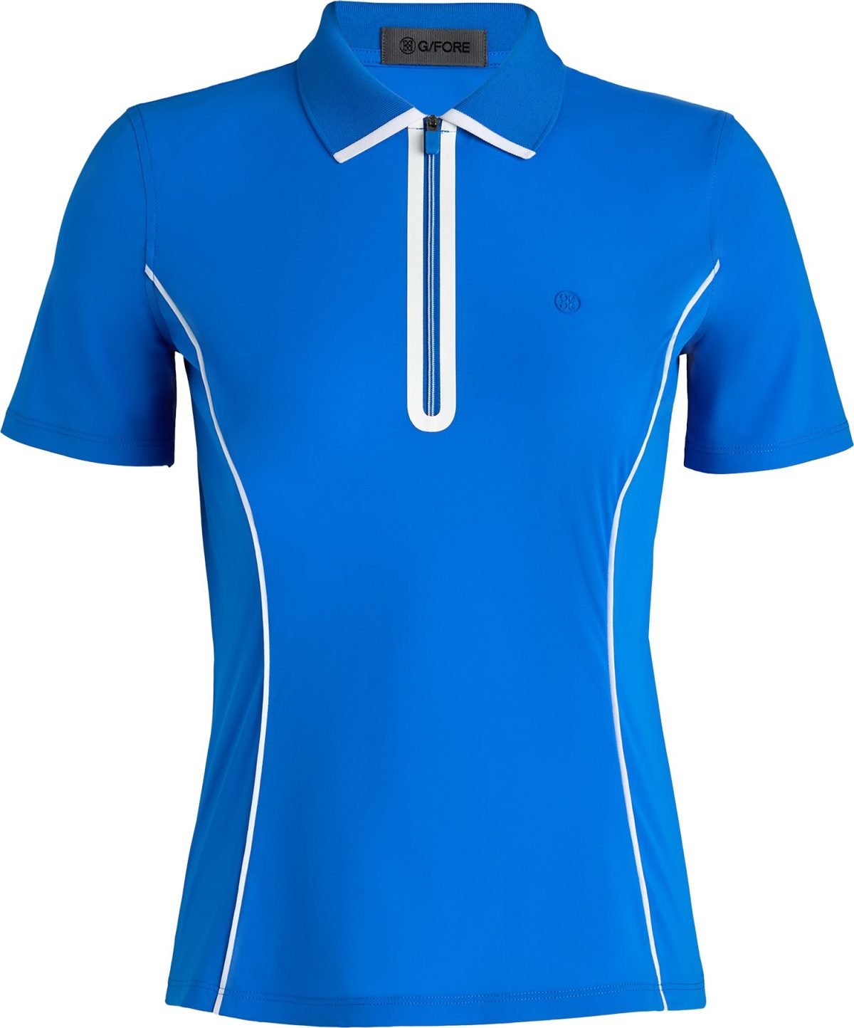 G/FORE Womens Lightweight Warp Knit Quarter Zip Golf Polo - Blue, Size: Large