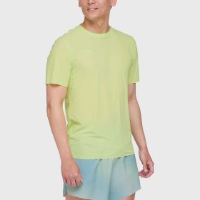 HOKA Airolite Run Short Sleeve Men's Running Apparel Lettuce, Size Medium
