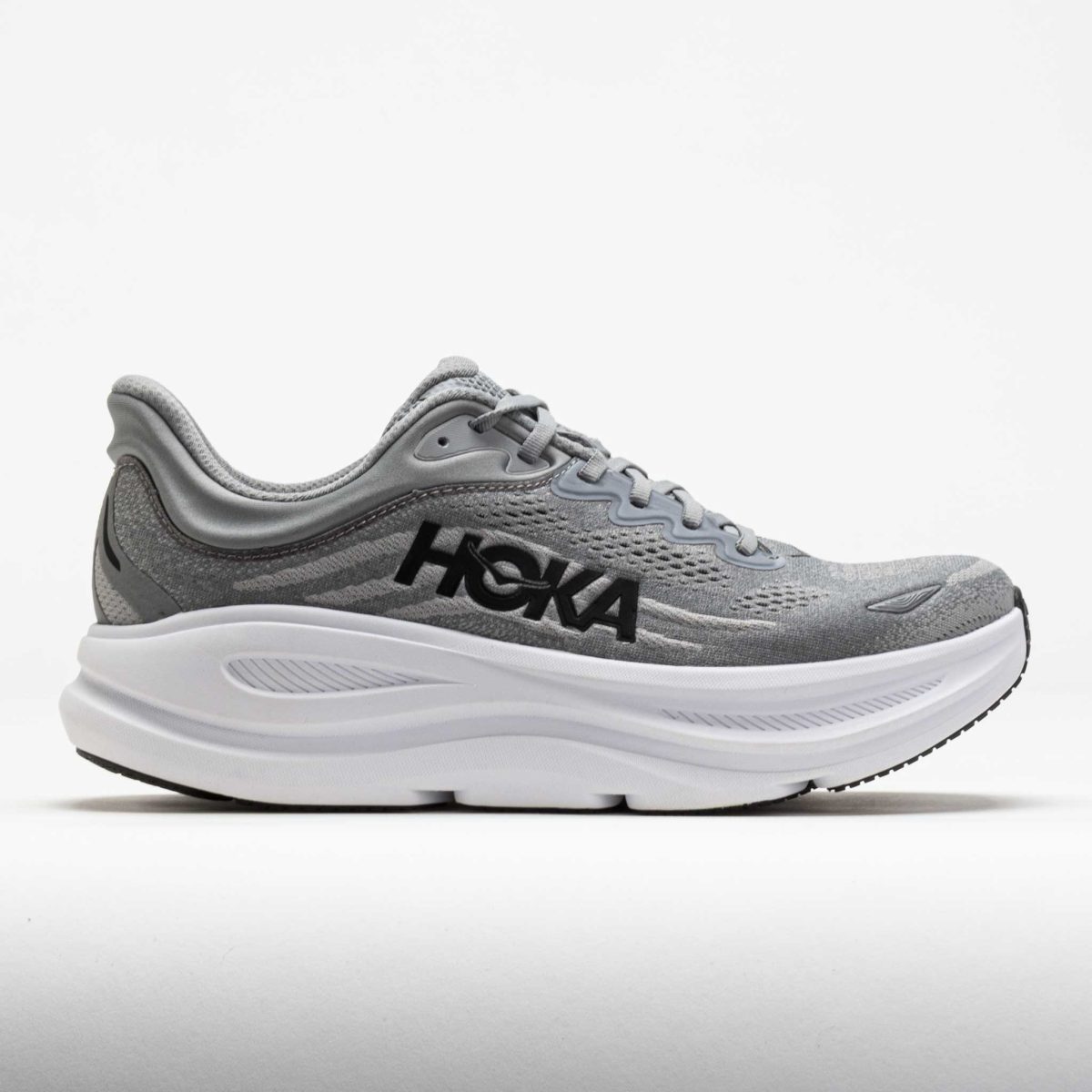 HOKA Bondi 9 Men's Running Shoes Galactic Grey/Stellar Grey Size 8.5 Width 4E - Extra Wide