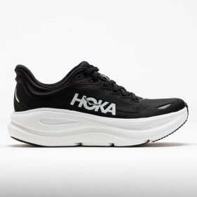 HOKA Bondi 9 Women's Running Shoes Black/White Size 9 Width D - Wide