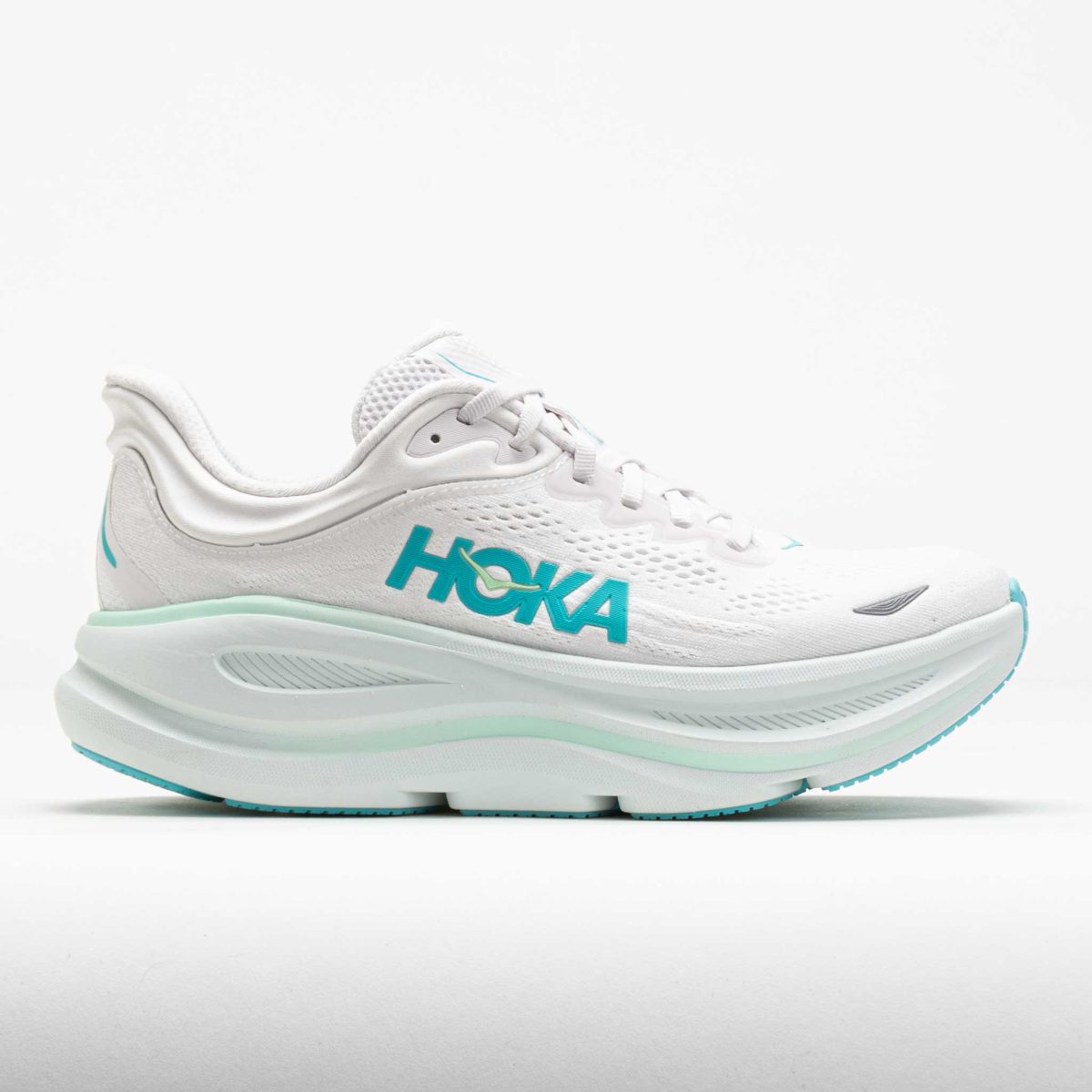 HOKA Bondi 9 Women's Running Shoes Frost/Cielo Blue Size 9.5 Width B - Medium