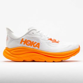 HOKA Clifton 10 Men's Running Shoes Frost/Orange Zest Size 9.5 Width D - Medium