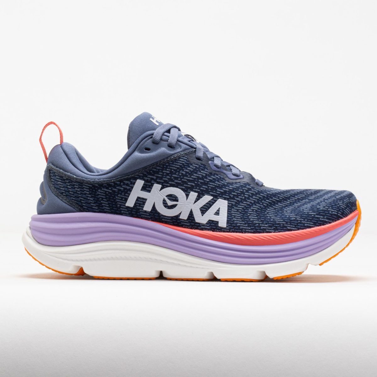 HOKA Gaviota 5 Women's Running Shoes Anchor/Grapefruit Size 6.5 Width D - Wide