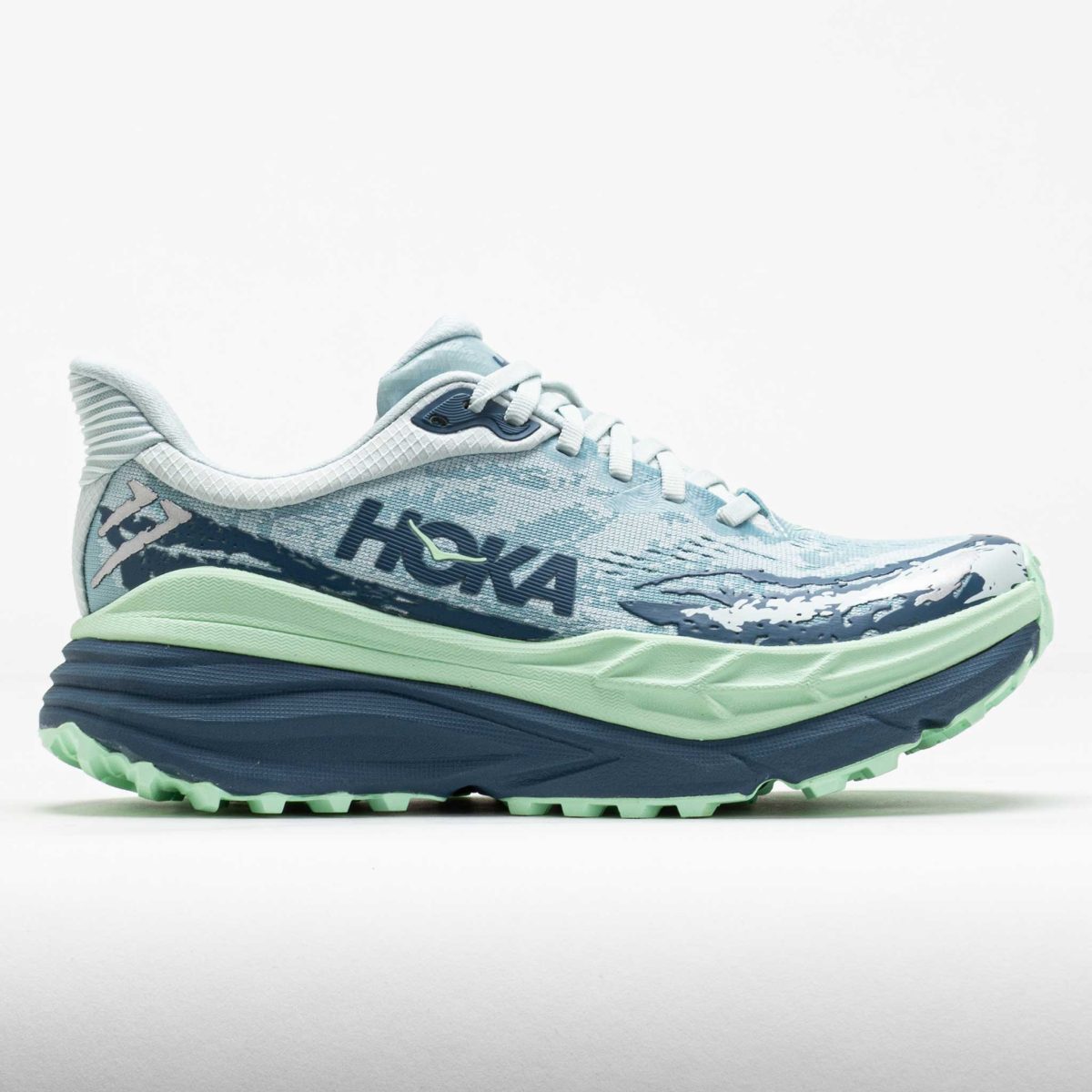 HOKA Stinson 7 Women's Trail Running Shoes Droplet/Thunder Cloud Size 8.5 Width B - Medium
