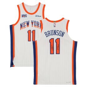 Jalen Brunson New York Knicks Autographed White Nike 2024-25 City Edition Authentic Jersey with "NY Forever" Inscription