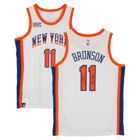Jalen Brunson New York Knicks Autographed White Nike 2024-25 City Edition Swingman Jersey with "Bing Bong" Inscription