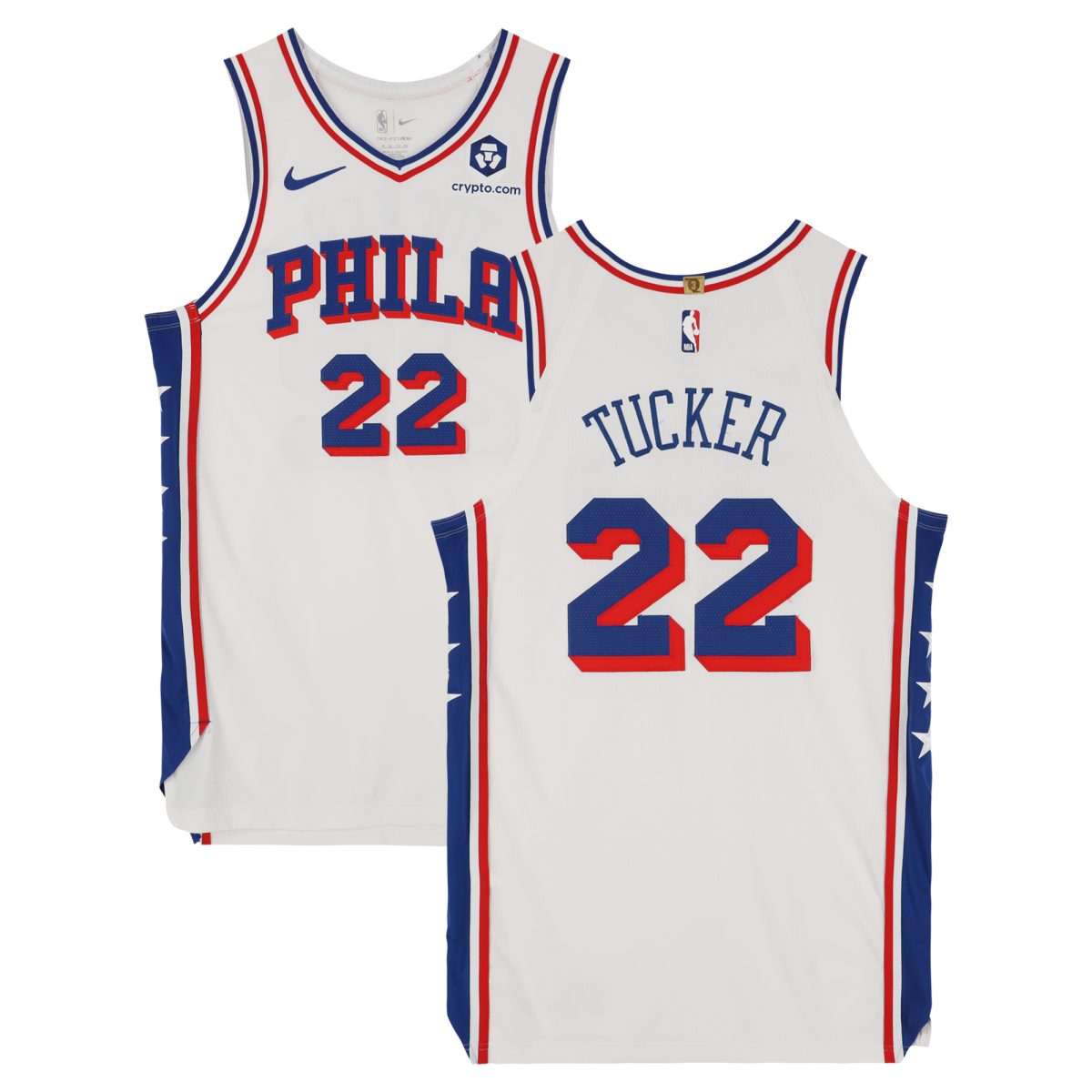 Jordan Tucker Philadelphia 76ers Player-Issued #22 White Jersey from the 2024-25 NBA Season - Size 50+4