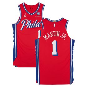 Kenyon Martin Jr. Philadelphia 76ers Player-Issued #1 Red Jersey from the 2024-25 NBA Season - Size 46+4