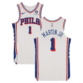 Kenyon Martin Jr. Philadelphia 76ers Player-Issued #1 White Jersey from the 2024-25 NBA Season - Size 46+4