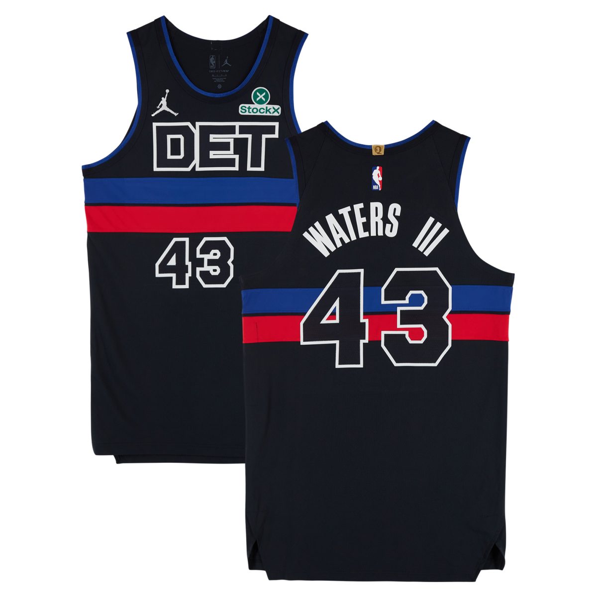 Lindy Waters III Detroit Pistons Player-Issued #43 Black Jordan Brand Jersey from the 2024-25 NBA Season - Size 48+4