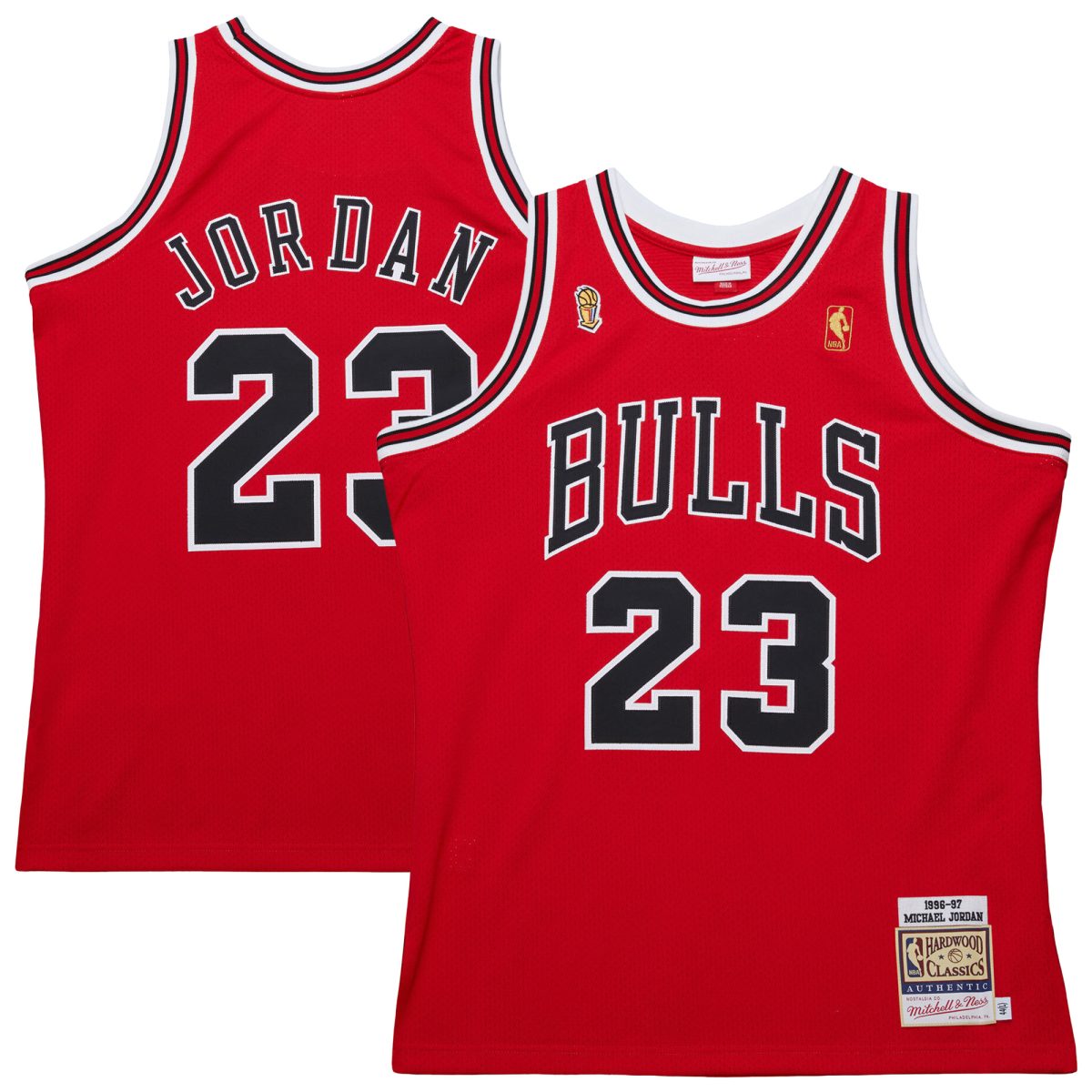 Men's Mitchell & Ness Michael Jordan Red Chicago Bulls 1996/97 Throwback Authentic Jersey