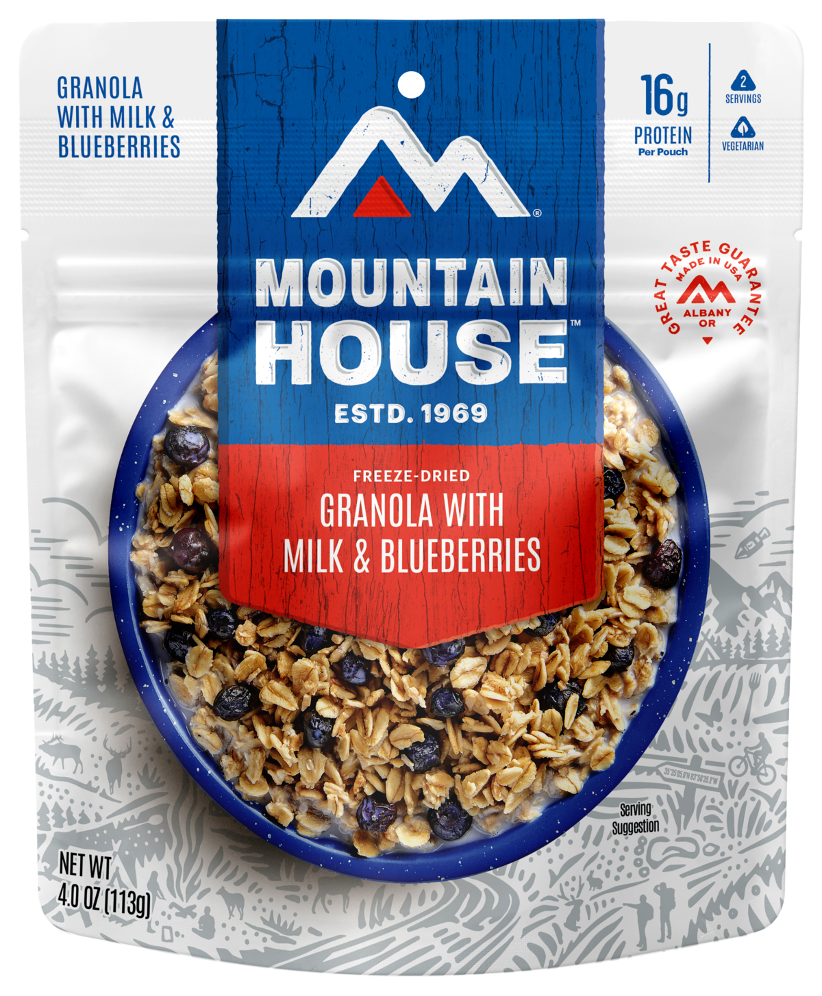 Mountain House Granola with Milk and Blueberries Pouch