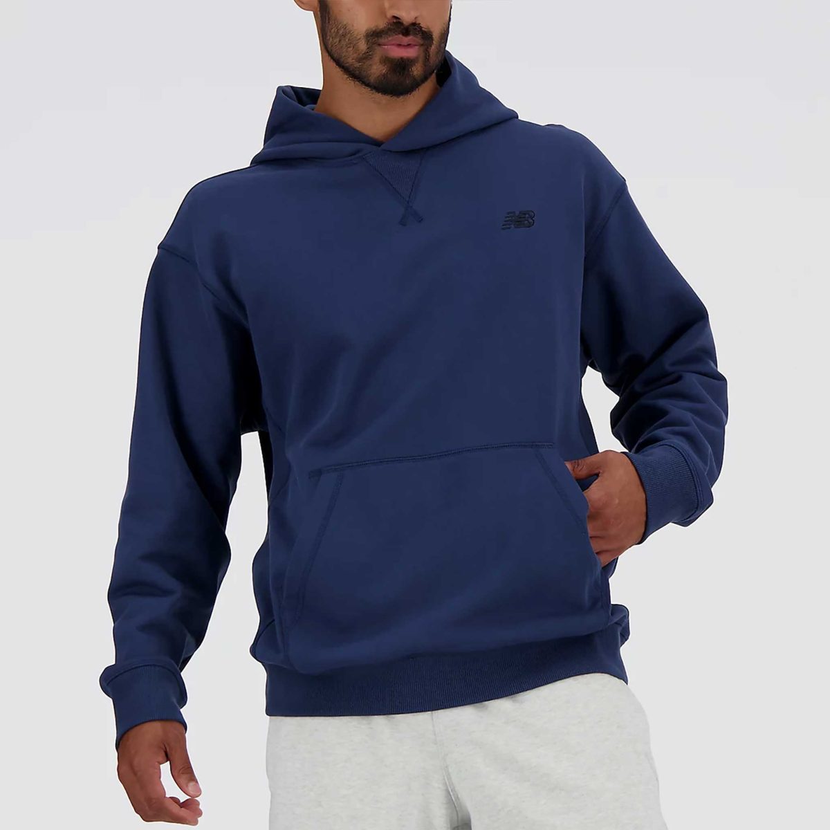New Balance Athletics French Terry Hoodie Men's Running Apparel NB Navy, Size XXL
