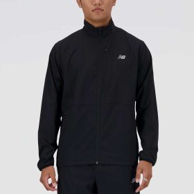 New Balance Stretch Woven Jacket Men's Running Apparel Black, Size Large