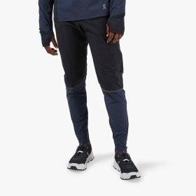 On Waterproof Pants Men's Running Apparel Black/Navy, Size Small
